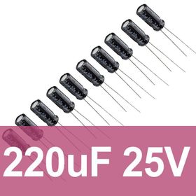Robocombo 220UF 25V 10 Adet Elektrolitik Kondansatör