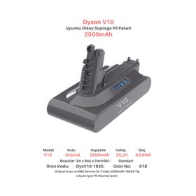 Robogil Dyson V10 2500 mah Uyumlu 25.2 V Dikey Süpürge Bataryası