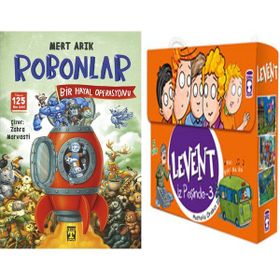 Robonlar 2 Bir Hayal Operasyonu ve Levent İz Peşinde 3 Set - 5 Kitap - Mert Arık