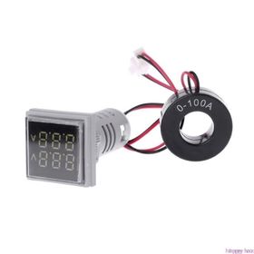 Robot Diyarı AC 60-500V 0-100A Kırmızı 22 mm Kare Dijital Voltmetre Ampermetre