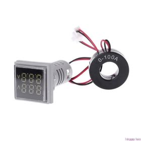 Robot Diyarı AC 60-500V 0-100A Kırmızı 22 mm Kare Dijital Voltmetre Ampermetre