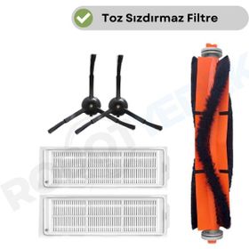 Robotyedek Xiaomi Mop 2 Pro Siyah Uyumlu 5 Parça Set Yedek Fırça Filtre