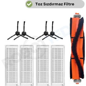 Robotyedek Xiaomi Mop 2 Pro Siyah Uyumlu 9 Parça Set Yedek Mopsuz Fırça Hepa Filtre
