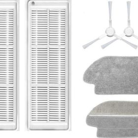Robotyedek Xiaomi Mop Pro Styj02ym Beyaz Uyumlu 6 Parça Yedek Hepa Filtre Yan Fırça Mop