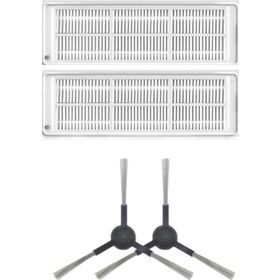 Robotyedek Xiaomi Mop Pro Styj02ym Siyah Uyumlu 4 Parça Yedek Hepa Filtre ve Yan Fırça