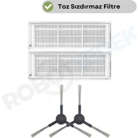 Robotyedek Xiaomi Mop Pro Styj02ym Siyah Uyumlu 4 Parça Yedek Hepa Filtre ve Yan Fırça