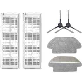 Robotyedek Xiaomi Mop Pro Styj02ym Siyah Uyumlu 6 Parça Yedek Hepa Filtre Yan Fırça Mop