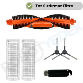 Robotyedek Xiaomi Mop Pro Styj02ym Siyah Uyumlu 6 Parça Yedek Mopsuz Fırça Hepa Filtre
