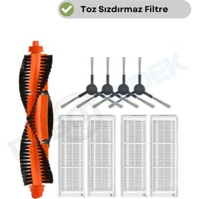 Robotyedek Xiaomi Mop Pro Styj02ym Siyah Uyumlu 9 Parça Set Yedek Mopsuz Fırça Hepa Filtre Mop