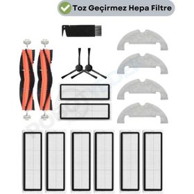 Robotyedek Xiaomi Vacuum Mop 2 Ultra Uyumlu 17 Parça Set Yedek Fırça Filtre Mop