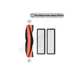 Robotyedek Xiaomi Vacuum Mop 2 Ultra Uyumlu 3 Parça Yedek Ana Fırça ve Hepa Filtre