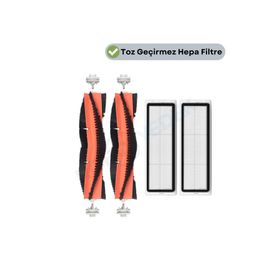 Robotyedek Xiaomi Vacuum Mop 2 Ultra Uyumlu 4 Parça Yedek Ana Fırça ve Hepa Filtre