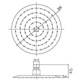 Roca 250 mm N289435002 Daire Krom Duş Başlığı