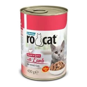 Rocat 24x400 gr Kuzu Etli Yetişkin Konserve Kedi Maması