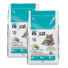 Rocat 2x10 lt Marsilya Sabunlu İnce Taneli Kedi Kumu
