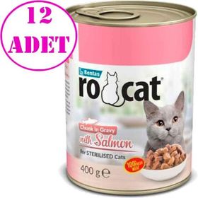 Rocat Sterilised 400 gr x 12 Adet Somonlu Kısırlaştırılmış Kedi Konserve