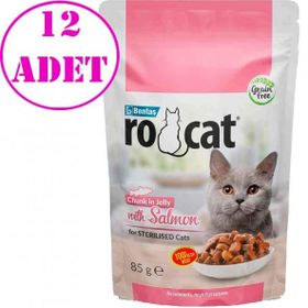Rocat Sterilised Somonlu 12x85 gr Yaş Kedi Maması