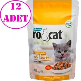 Rocat Tavuklu Yavru 12x85 gr Yaş Kedi Maması