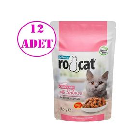 Rocat Yetişkin Somonlu 12x85 gr Yaş Mama