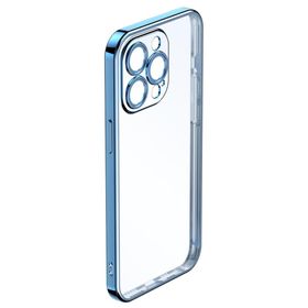 Rock iPhone 14 Pro Max Elektro Kaplama Mavi Mat Kılıf