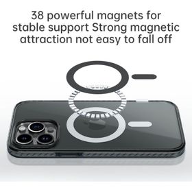 Rock iPhone 14 Pro Max Shield Serisi MagSafe Anti Shock Şeffaf Siyah Kılıf