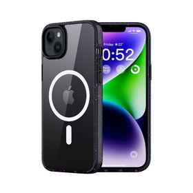Rock iPhone 14 Pro Max Shield Serisi MagSafe Anti Shock Şeffaf Siyah Kılıf