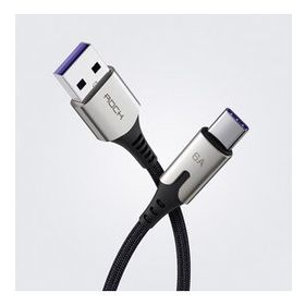 Rock M1 Type-C Metal Alaşımlı 66 W 6 A Siyah Hızlı Şarj ve Senkronizasyon Kablosu