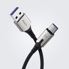 Rock M1 Type-C Metal Alaşımlı 66 W 6 A Siyah Hızlı Şarj ve Senkronizasyon Kablosu