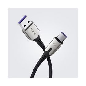 Rock M1 Type-C Metal Alaşımlı 66 W 6 A Siyah Hızlı Şarj ve Senkronizasyon Kablosu