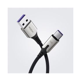 Rock M1 Type-C Metal Alaşımlı 66 W 6 A Siyah Hızlı Şarj ve Senkronizasyon Kablosu