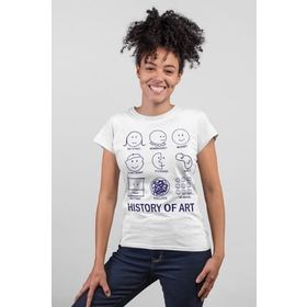 Rock & Roll 1M1BW048AB Sanat Tarihi Beyaz Kısa Kollu Kadın T-Shirt