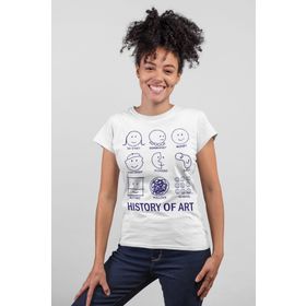 Rock & Roll 1M1BW048AB Sanat Tarihi Beyaz Kısa Kollu Kadın T-Shirt