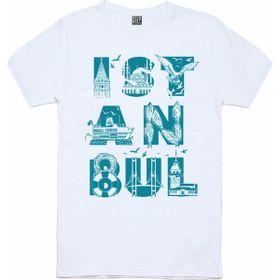 Rock & Roll 1M1BW063AB İstanbul Harfler Beyaz Kısa Kollu Kadın T-Shirt