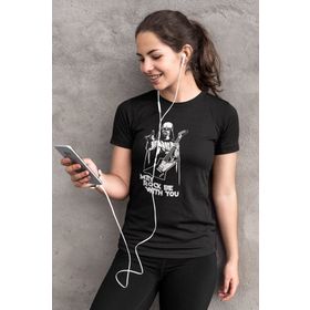 Rock & Roll 1M1BW122AS Rocker Darth Vader Siyah Kısa Kollu Kadın T-Shirt