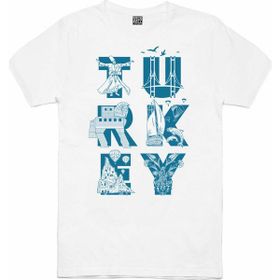 Rock & Roll 1M1BW162FB Türkiye Harfler Beyaz Kısa Kollu Kadın T-Shirt
