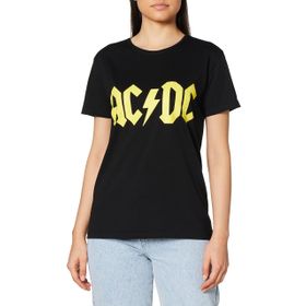 Rock & Roll Acdc Logo Kısa Kollu Siyah Kadın T-shirt