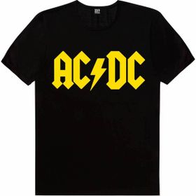 Rock & Roll Acdc Logo Kısa Kollu Siyah Kadın T-shirt