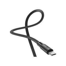 Rock S1 Flat Yassı 1 mt 2A Siyah Micro USB Şarj ve Data Kablosu