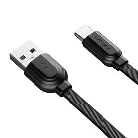 Rock Space S5 1 m 3A Type-C Siyah Şarj ve Data Aktarım Kablosu