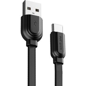 Rock Space S5 1 m 3A Type-C Siyah Şarj ve Data Aktarım Kablosu