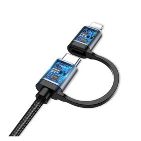 Rock Twins 2 in 1 20 W Type-C Lightning 1 mt Siyah Şarj ve Data Kablosu