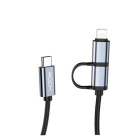 Rock Twins 2 in 1 20 W Type-C Lightning 1 mt Siyah Şarj ve Data Kablosu