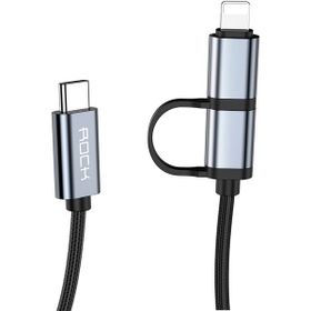 Rock Twins 2 in 1 20 W Type-C Lightning 1 mt Siyah Şarj ve Data Kablosu