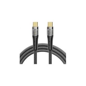 Rock Z21 100 W Type-C to Type-C PD 6 A 1.2 m Siyah Altın Uçlu Örgü Şarj ve Data Kablosu