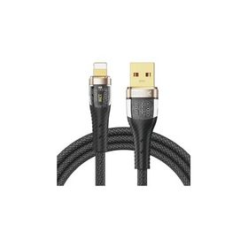 Rock Z21 12 W Lightning 2.4 A 1.2 m Siyah Altın Uçlu Örgü Şarj ve Data Kablosu
