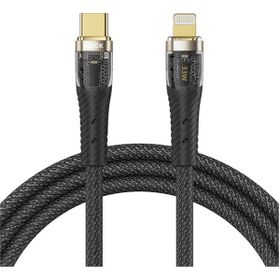 Rock Z21 33 W USB-C to Lightning PD 3 A 1.2 m Siyah Altın Uçlu Örgü Şarj ve Data Kablosu