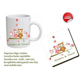 Rock'n Fox Baykuş Tasarımlı İsme Kişiye Özel Kupa Bardak
