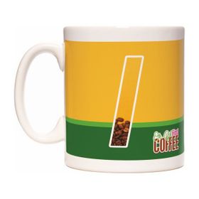 Rock'n Fox I Harfli Kahve Tasarımlı Baş Harf First Coffee Kupa Bardak
