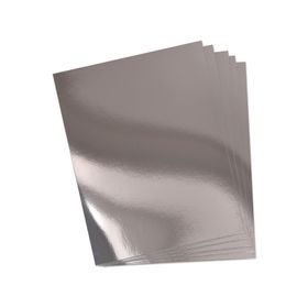 Roco Paper Metalik Aynalı 200 GR 50x70 CM Gümüş Fon Kartonu