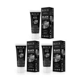 Rocs 3x60 ml Black Edition Kömürle Beyazlatıcı Diş Macunu